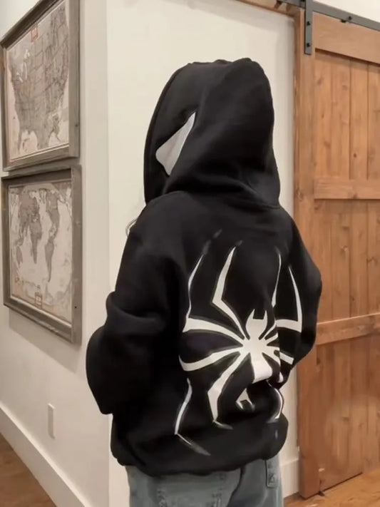 Full Zip Up Spider Unisex Hoodie