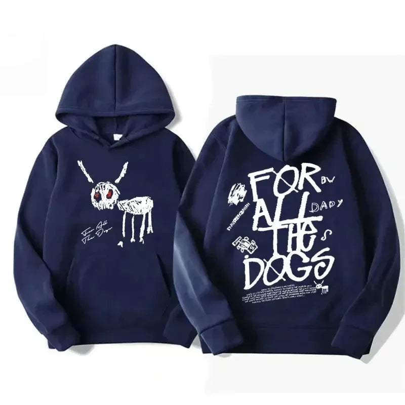 Men Women Fashion Hip Hop Pullovers Sweatshirt Vintage Streetwear Hoodie Rapper Drake New Album for All the Dogs Graphic Hoodies