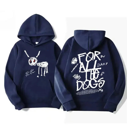 Men Women Fashion Hip Hop Pullovers Sweatshirt Vintage Streetwear Hoodie Rapper Drake New Album for All the Dogs Graphic Hoodies