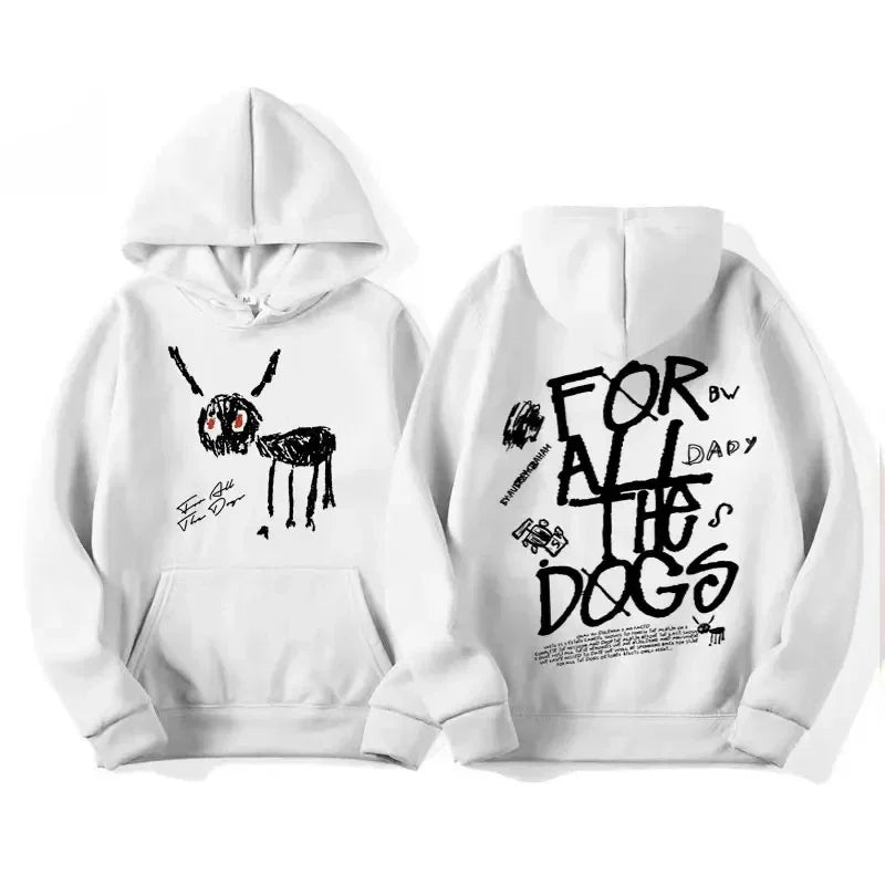 Men Women Fashion Hip Hop Pullovers Sweatshirt Vintage Streetwear Hoodie Rapper Drake New Album for All the Dogs Graphic Hoodies
