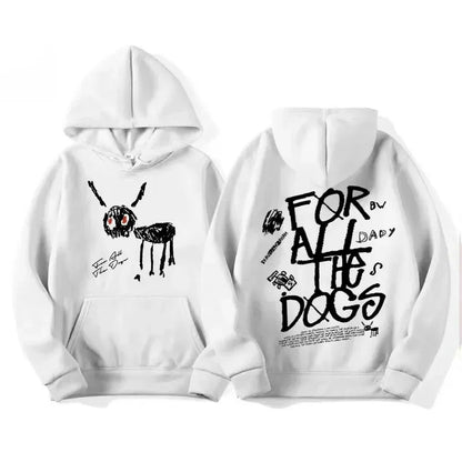 Men Women Fashion Hip Hop Pullovers Sweatshirt Vintage Streetwear Hoodie Rapper Drake New Album for All the Dogs Graphic Hoodies