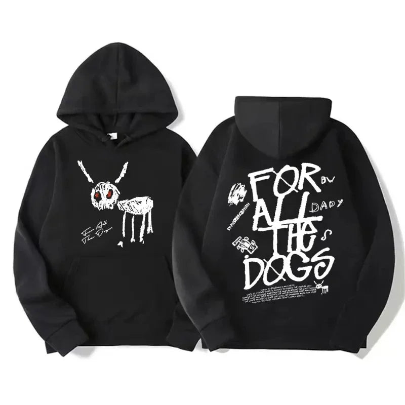 Men Women Fashion Hip Hop Pullovers Sweatshirt Vintage Streetwear Hoodie Rapper Drake New Album for All the Dogs Graphic Hoodies