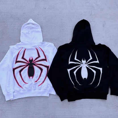 Full Zip Up Spider Unisex Hoodie