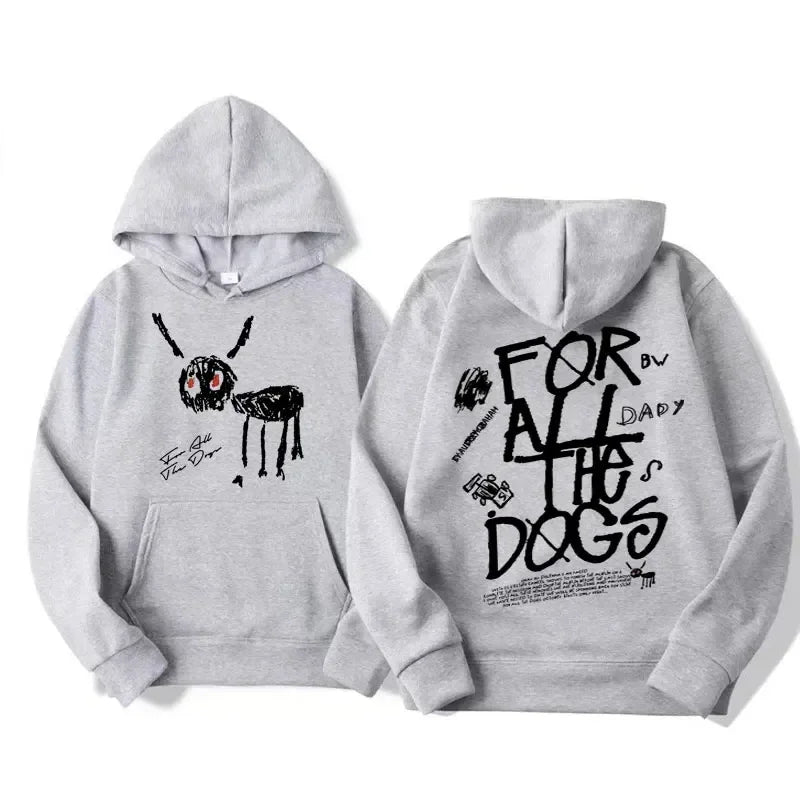 Men Women Fashion Hip Hop Pullovers Sweatshirt Vintage Streetwear Hoodie Rapper Drake New Album for All the Dogs Graphic Hoodies
