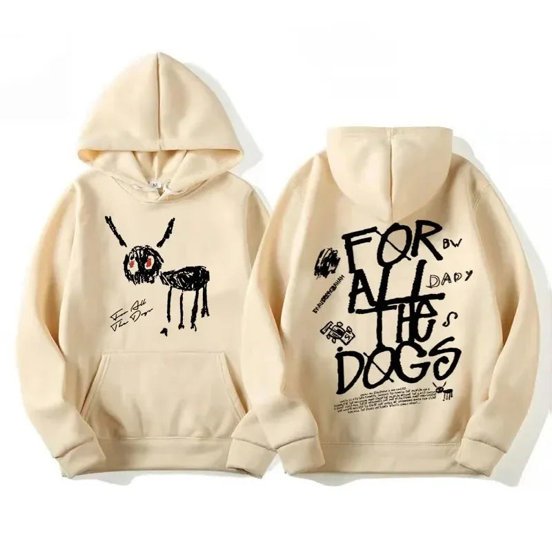 Men Women Fashion Hip Hop Pullovers Sweatshirt Vintage Streetwear Hoodie Rapper Drake New Album for All the Dogs Graphic Hoodies