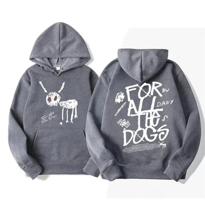Men Women Fashion Hip Hop Pullovers Sweatshirt Vintage Streetwear Hoodie Rapper Drake New Album for All the Dogs Graphic Hoodies